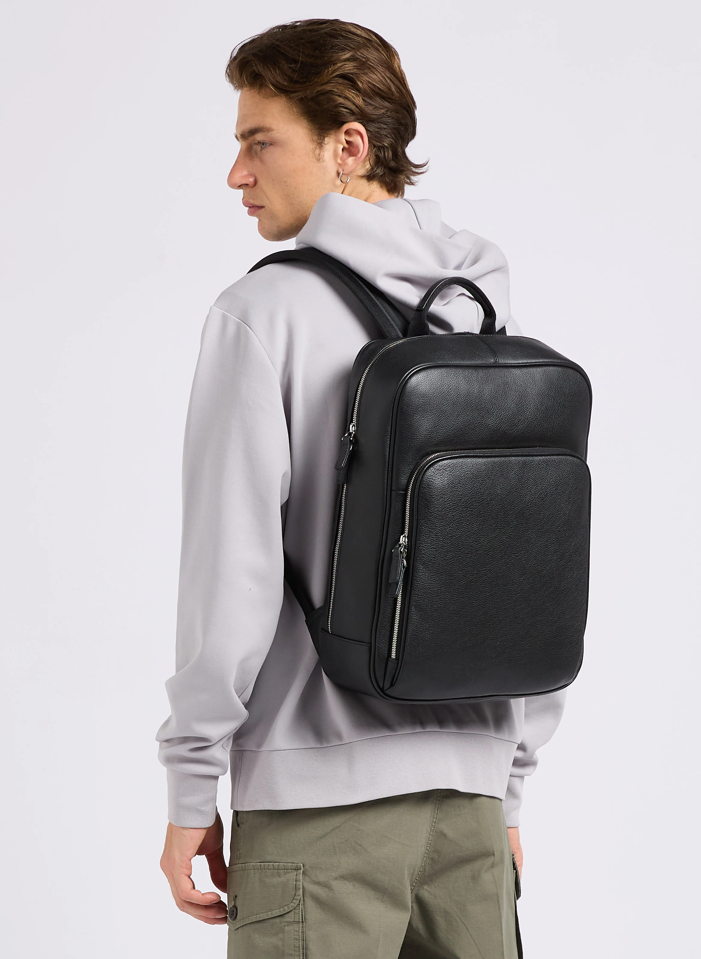 CITY - Sac à dos en cuir | Noir