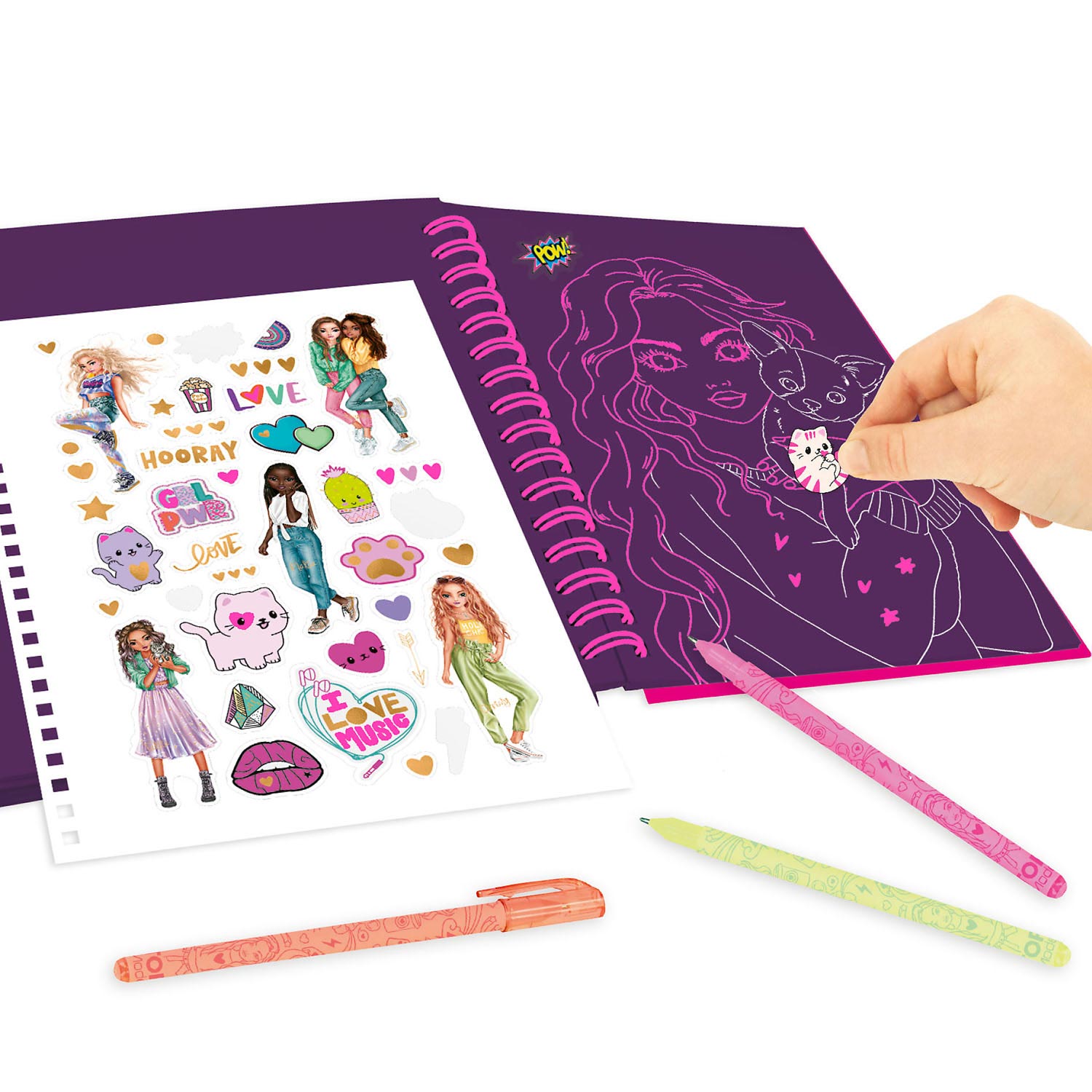 TOPModel Neon Doodle Kleurboek met Neon Stiften
