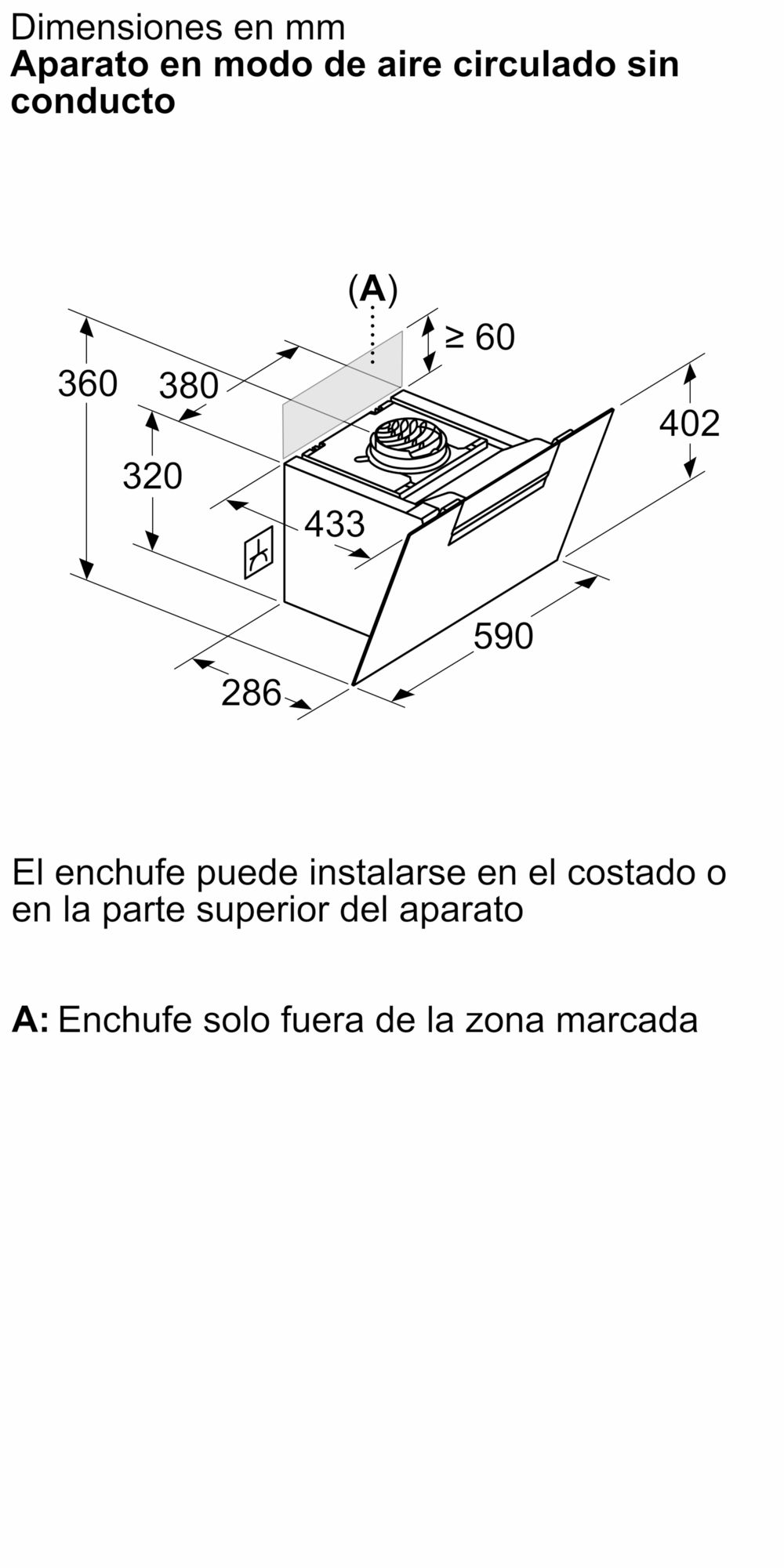 Coifa de parede decorativa Série 4, 60 cm, vidro branco DWK67FN20