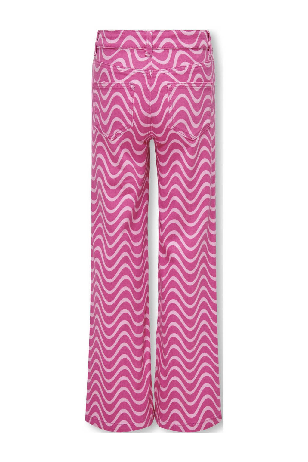 ONLY wide leg broek KOGAGNETE met all over print zoetroze/lichtroze