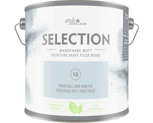 Premium muurverf Stijl Kleur SELECTIE 10 conserveermiddelvrij Arctic Crystal 2,5 L