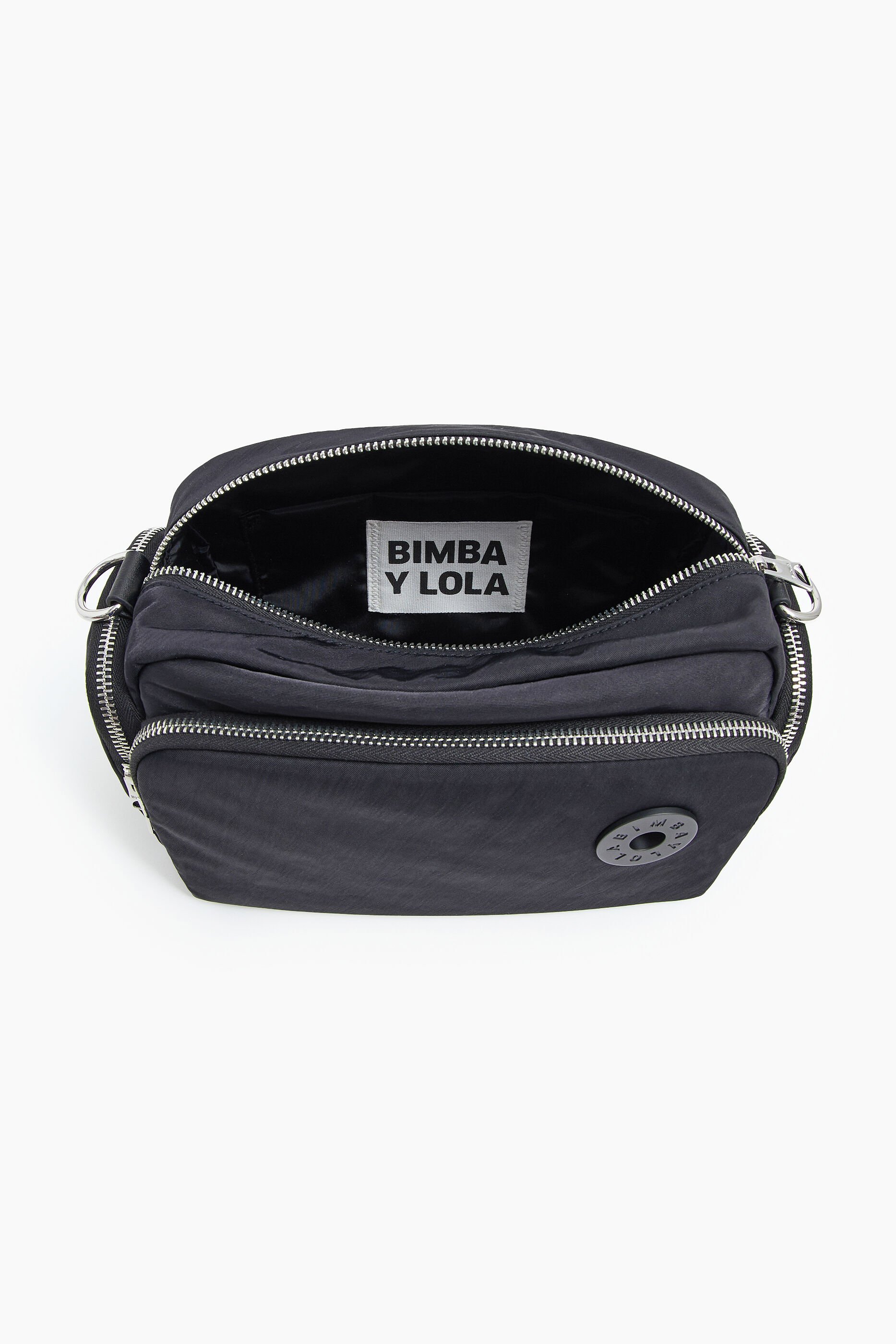 Bolsa de ombro M em nylon preto
