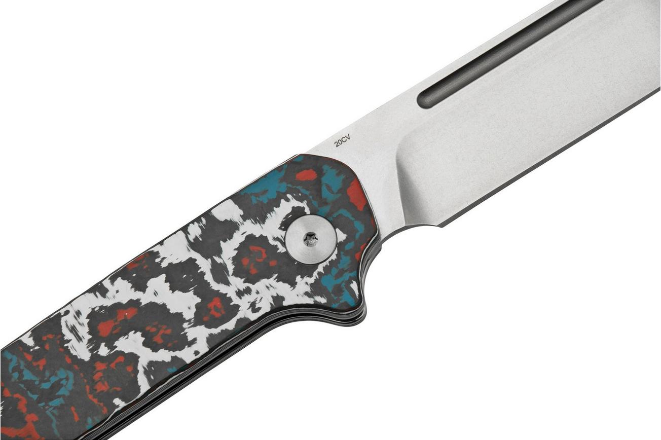 QSP Knife Penguin QS130SJ-F1, CPM 20CV Stonewashed, Fat Carbon Nebula, slipjoint zakmes