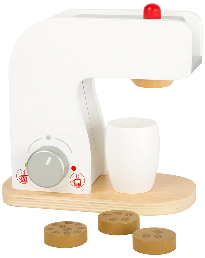 Kinderküchen-Zubehör KAFFEEMASCHINE 5-teilig aus Holz