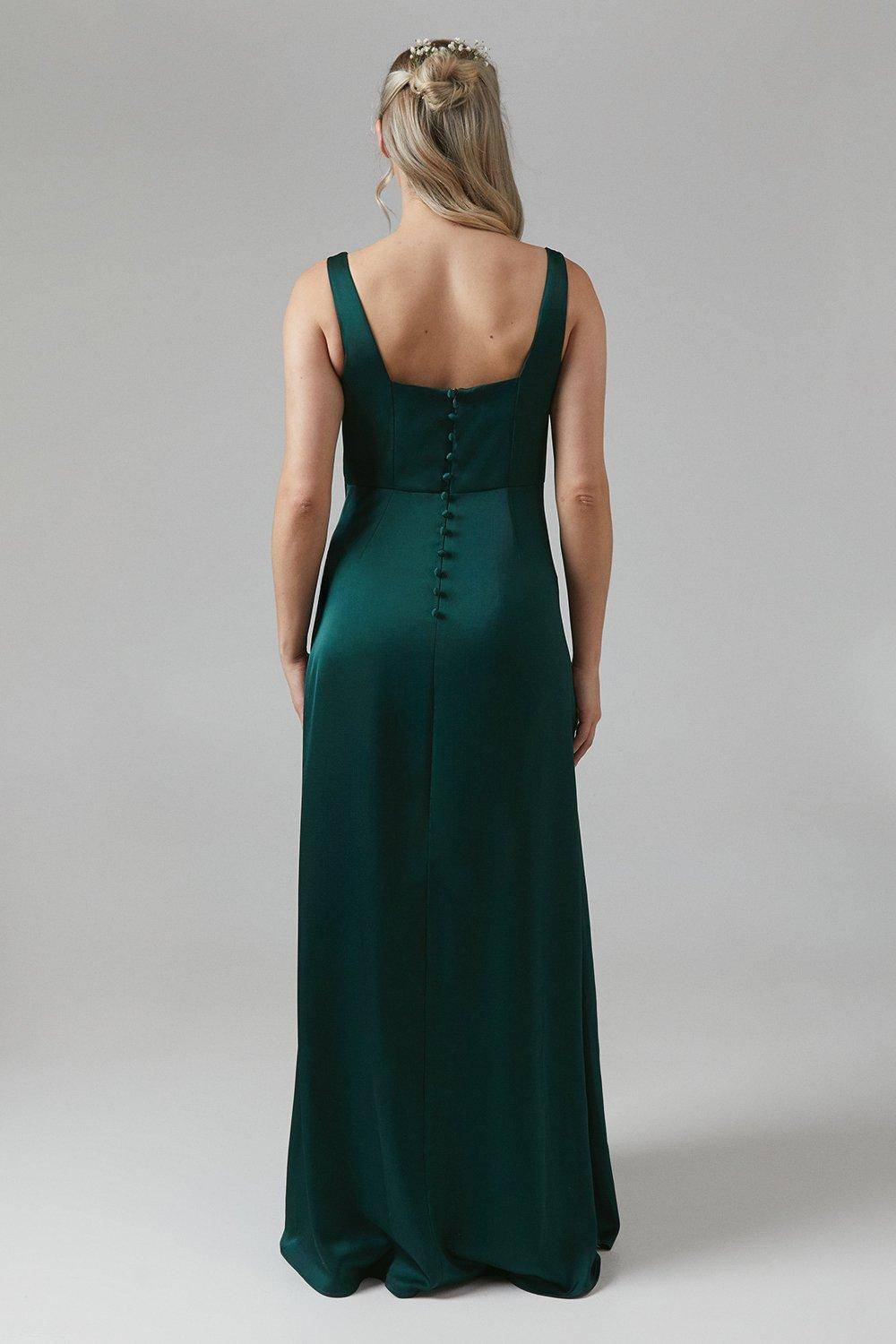 Coast Robe Longue de Demoiselle d'Honneur de Maternité en Satin à Encolure Carrée