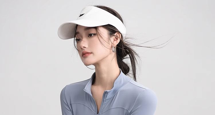 Claduodoe - Effen sporttop met lange mouwen en rits