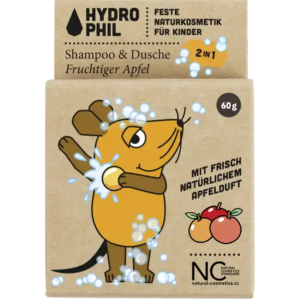 Festes Kinder Shampoo & Dusche 2in1 Maus Fruchtiger Apfel