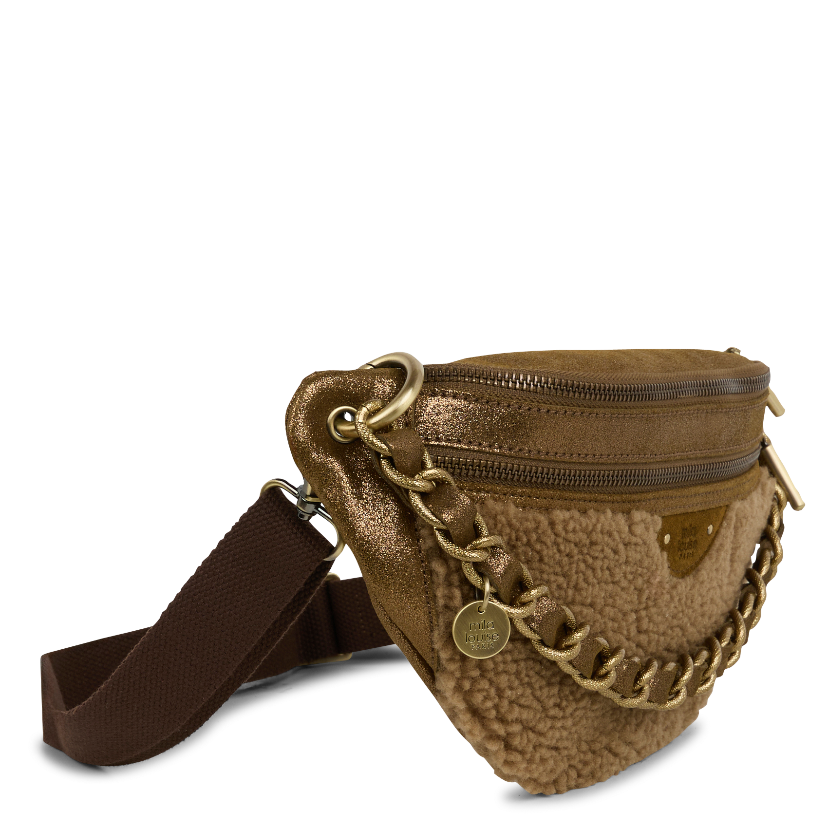 PETRA - Sac banane en cuir | Kaki
