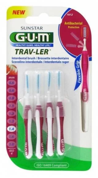 Brossette interdentaire GUM TRAV-LER 1,4 mm - 4 unités