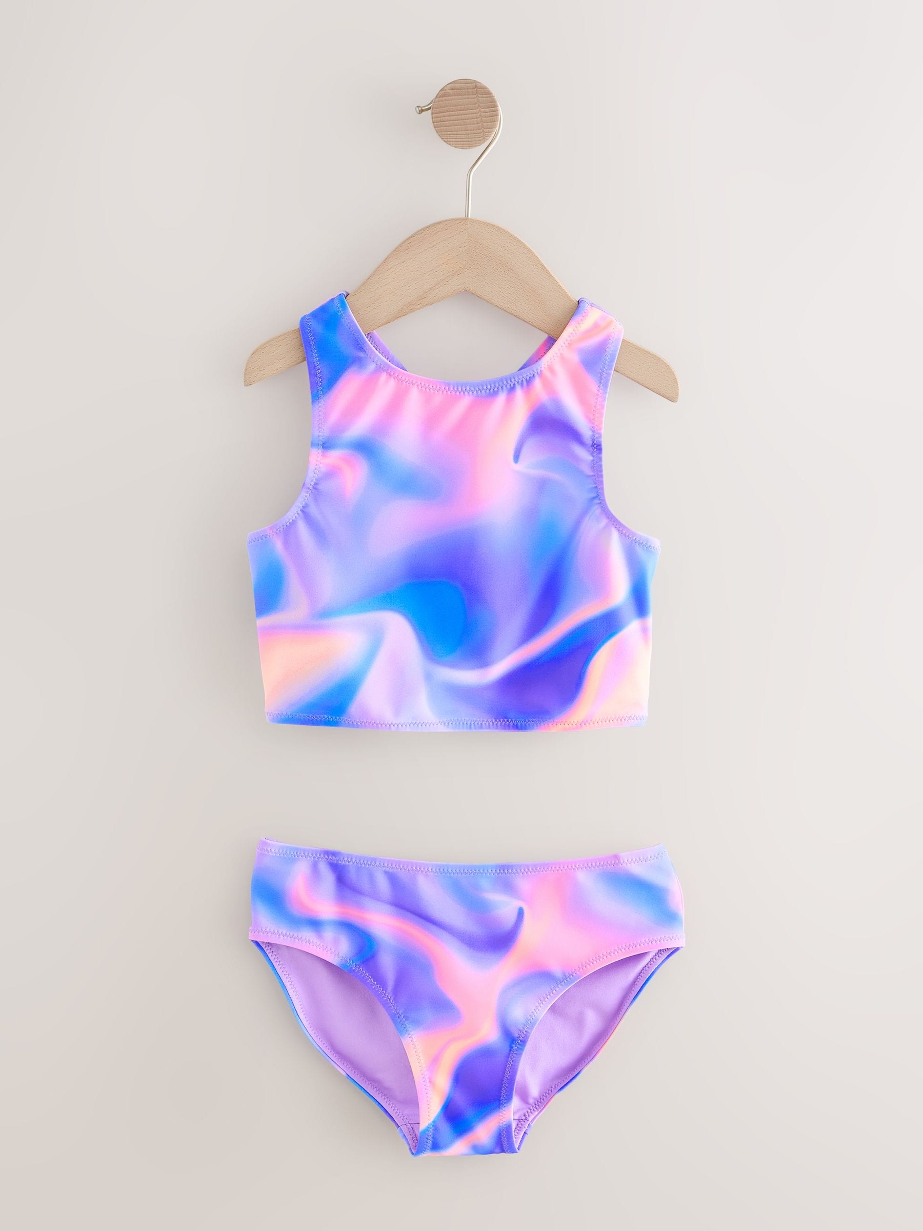 Paars ombre - Sunsafe Rash Vest Bikini And Scrunchie Swim Set (3-16yrs)