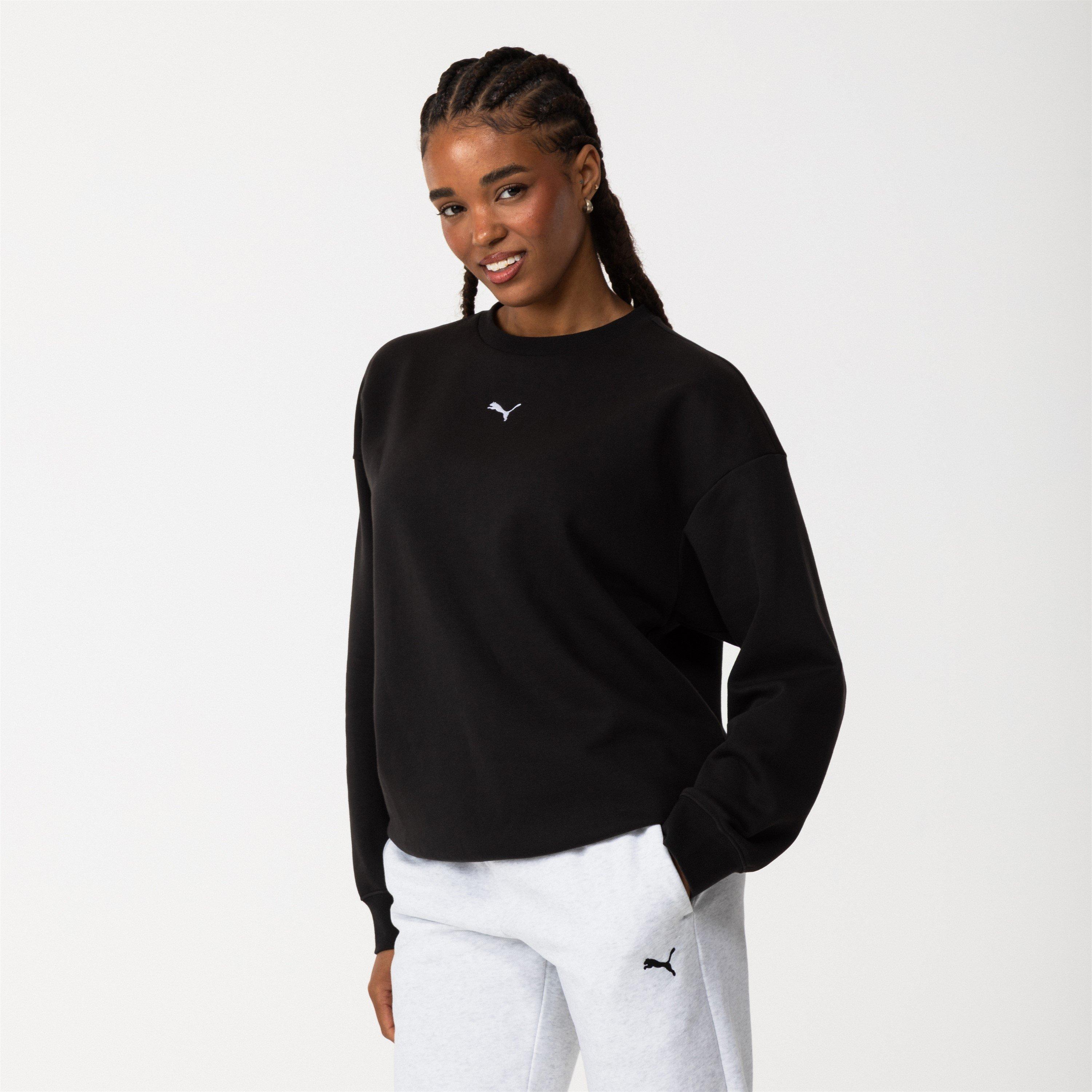 Puma Ess Oversized Crew Fl Sweatshirt Womens