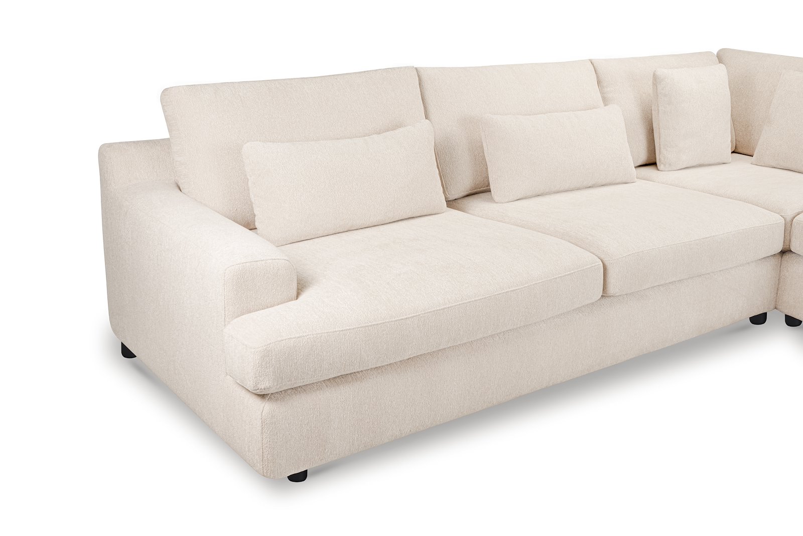 Roma hjørnesofa 32 Tekstil Raven 24 Light Beige med sorte ben