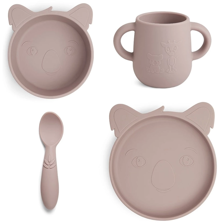 nuuroo Geschirrset Lykke Koala 4-teilig, Woodrose
