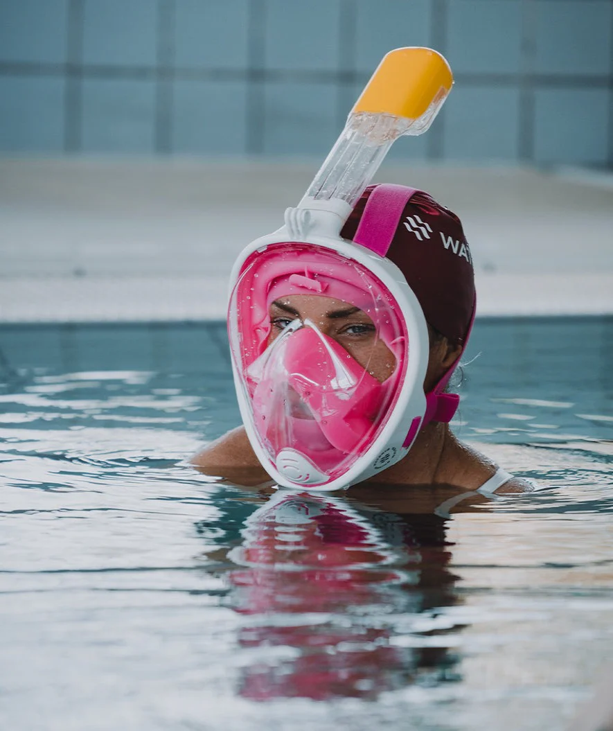 Watery fullface dykkermaske til voksne - Pink