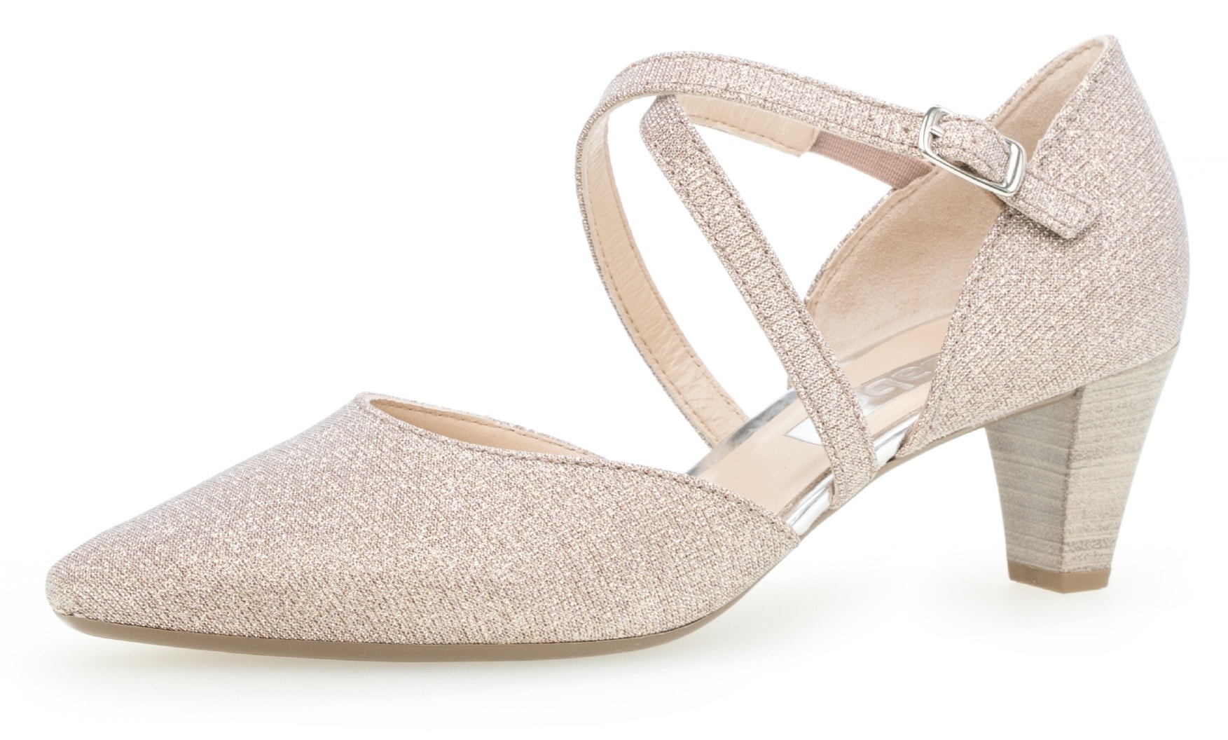 Gabor Spangenpumps  , Abendschuh, Brautschuh, Trichterabsatz in Glitzer-Optik