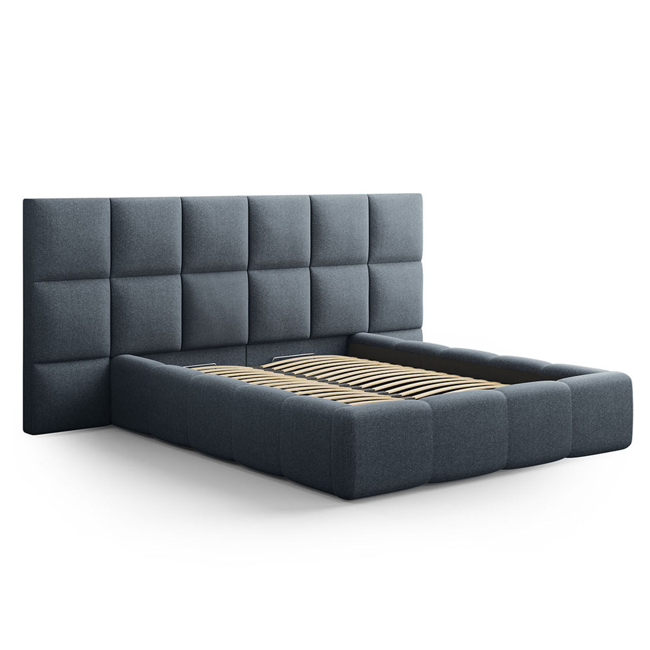 Maison Héritage Lit avec coffre de rangement Isa bleu foncé - 230x300x125 cm