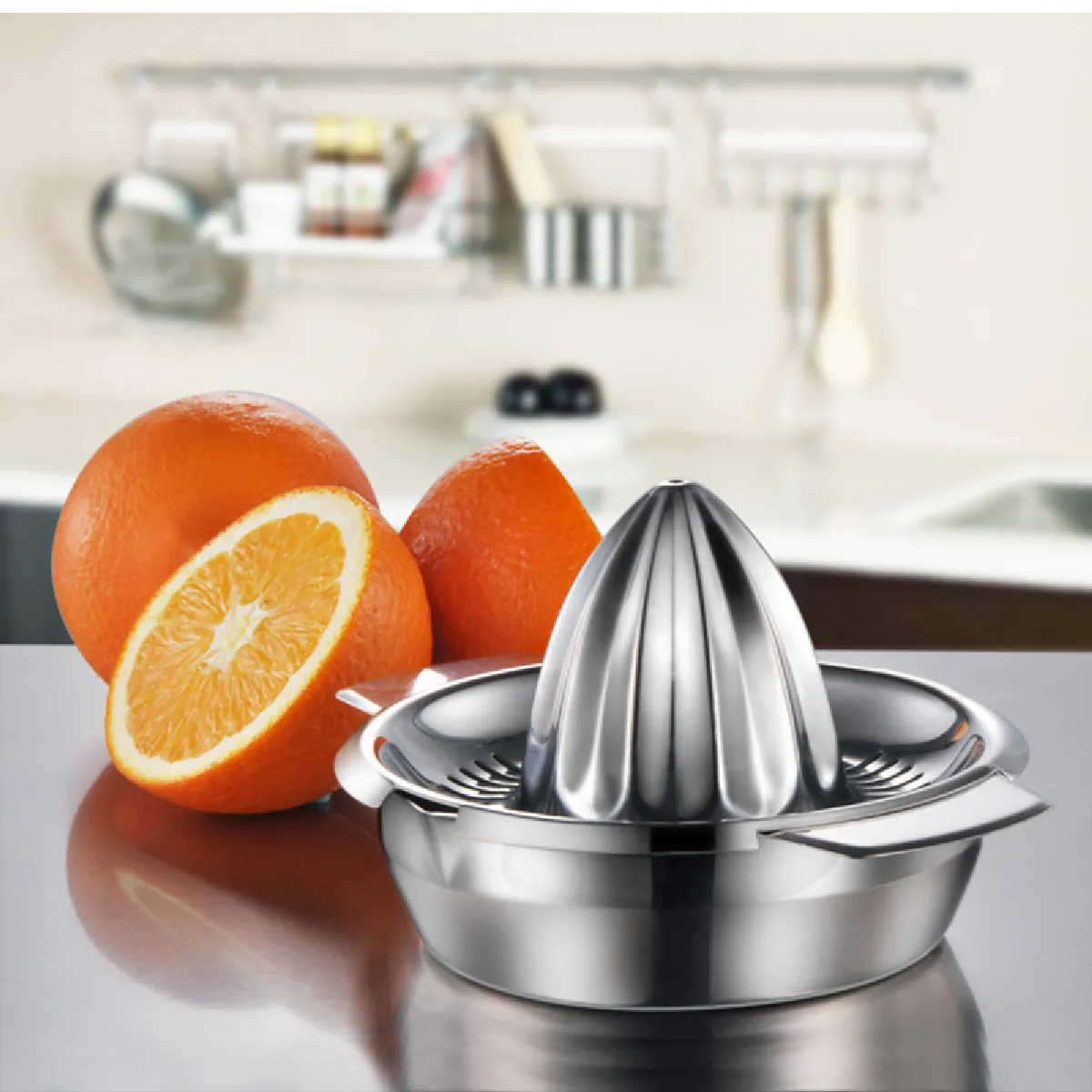 Universal Presse-fruits manuel en inox - Argent