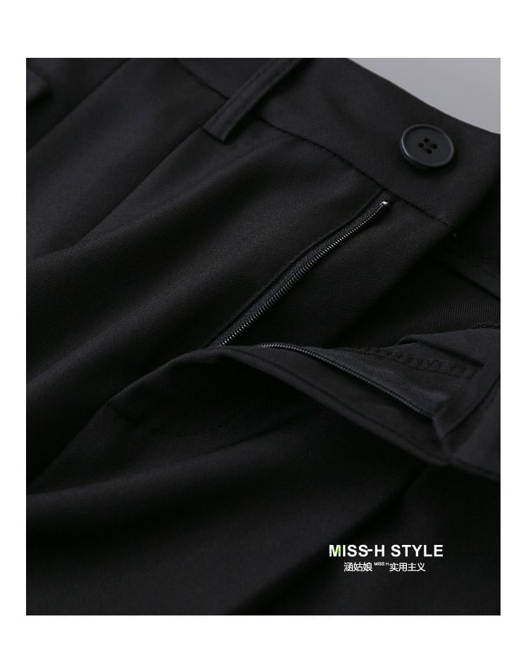 Cossita - Hoge taille effen midi geplooide rok