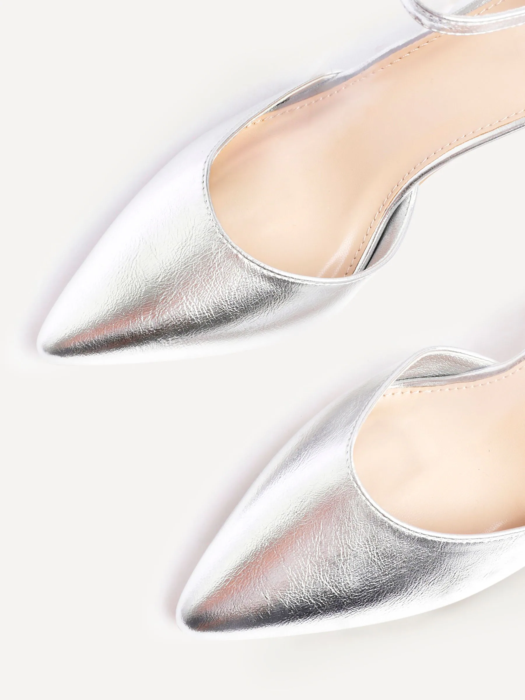 Zilver - Linzi Leona pumps met blokhak en dichte hiel