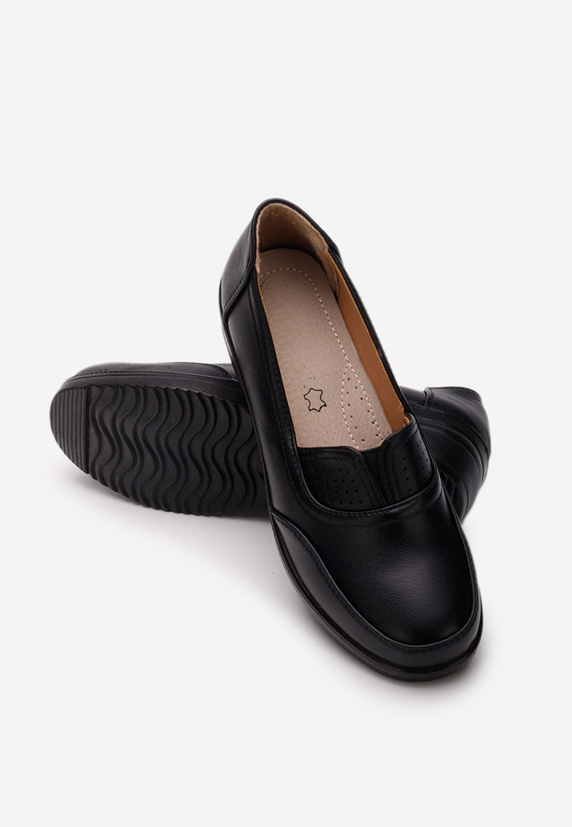 Mocassins femme à plateforme noirs Marilena