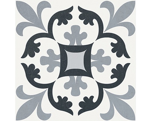 Porseleinen wand- en vloertegel Heritage taco zwart in 76 verschillende designs 16,5 x 16,5 cm