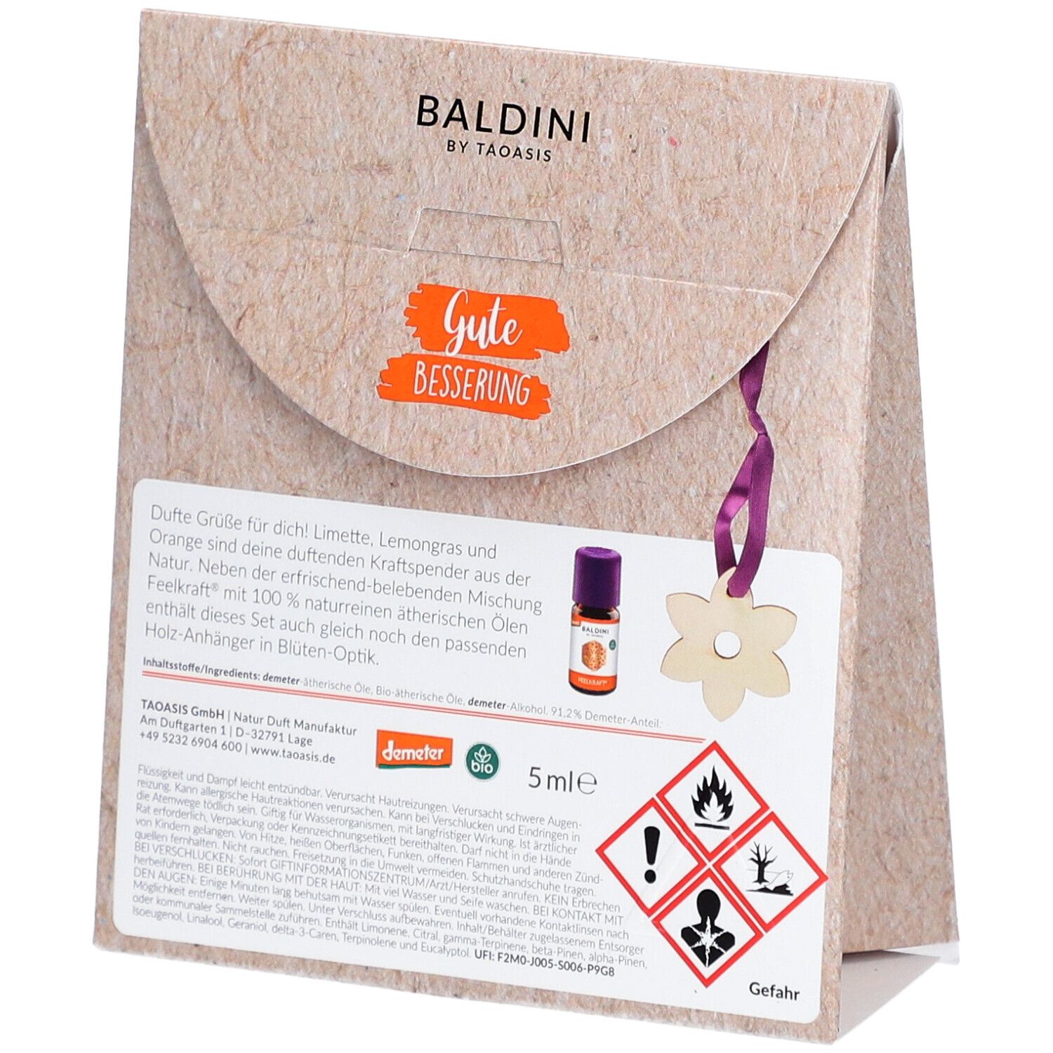 BALDINI BY TAOASIS Gute Besserung Mini-Duftset & Holzanhänger