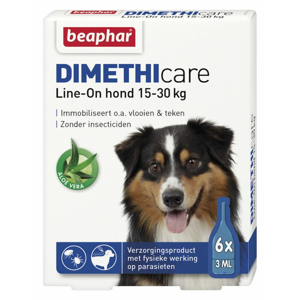 Beaphar DImetHIcare Line-On Anti Teken- en Vlooiendruppels Hond 15 - 30 kg6 pipetten