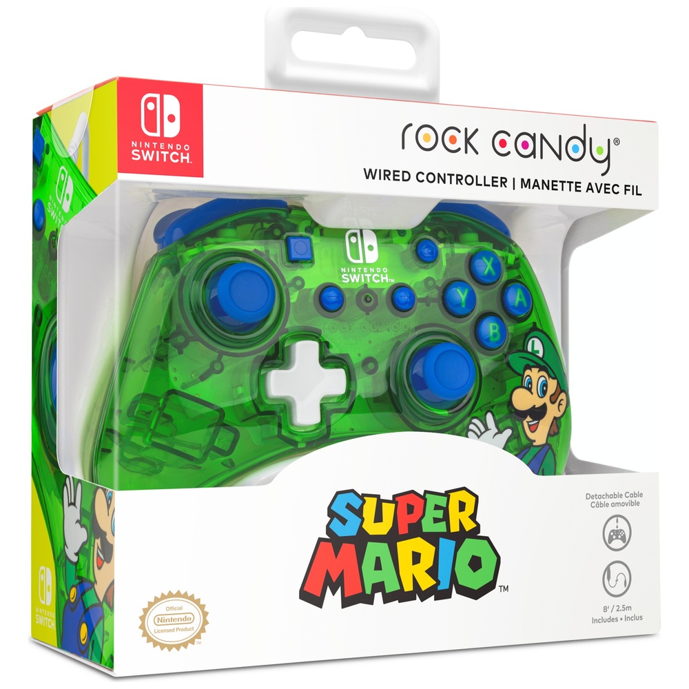 PDP Gaming Nintendo Switch Kabelgebundener Rock Candy Controller - Luigi Lime