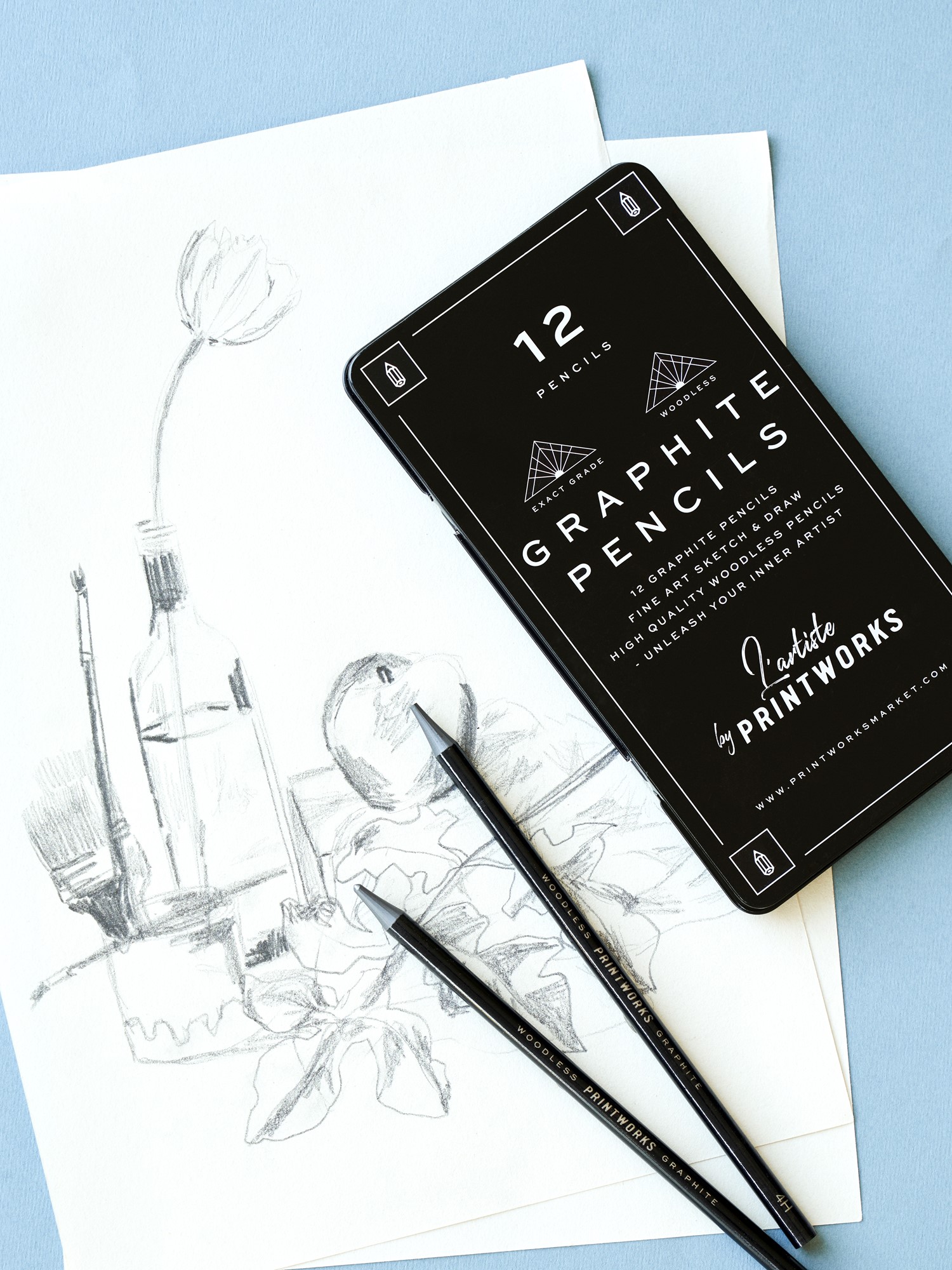 Farveblyanter Graphite | Lindetræ. 12 stk. | Multi | Printworks
