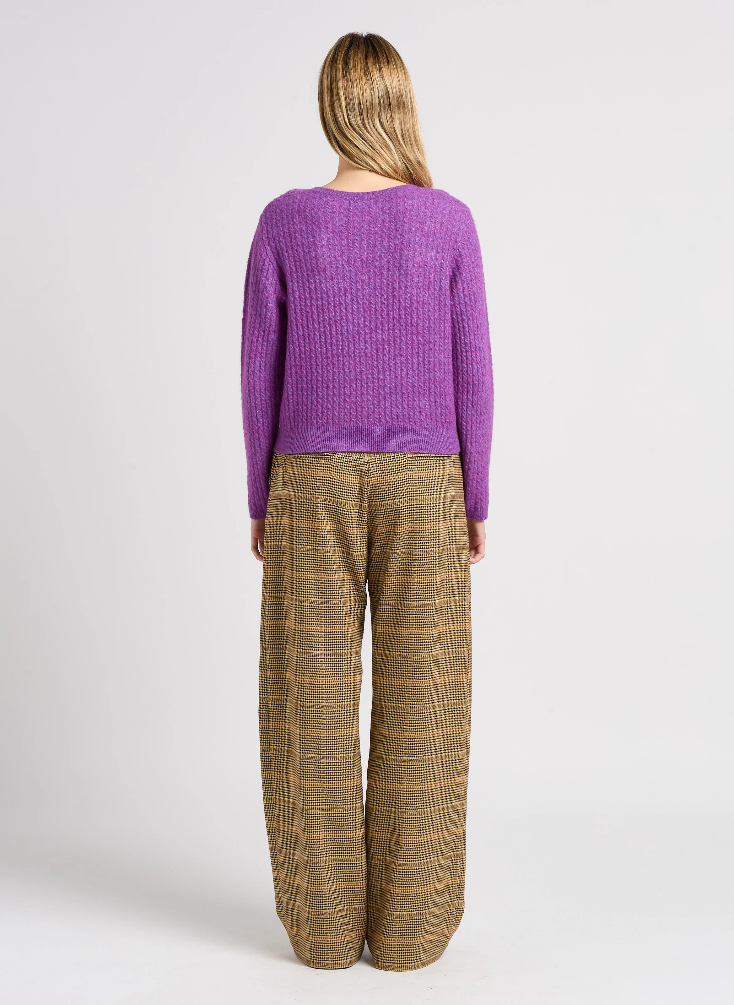 JOHN - Pantalon large imprimé | Marron