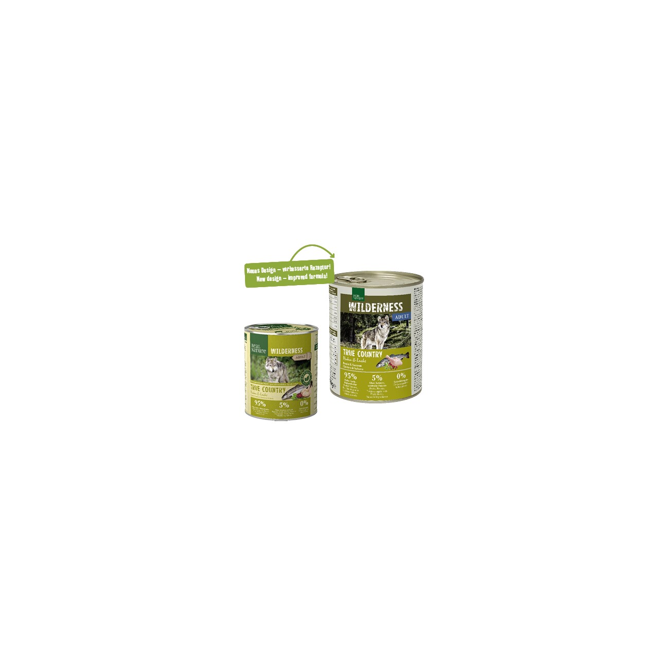 REAL NATURE WILDERNESS Nassfutter Hund, Adult, True Country, Huhn und Lachs 6x800 g