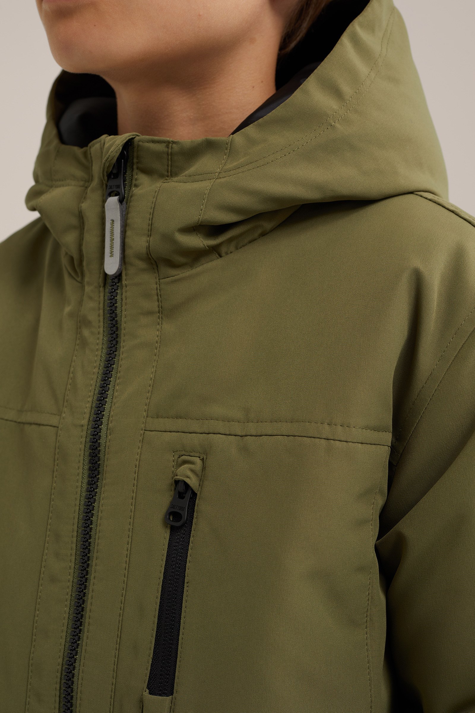 Jongens gewatteerde parka Salty Dog Olijfgroen
