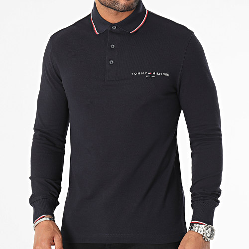 Polo Manches Longues Slim Tipped Place 3217 Bleu Marine