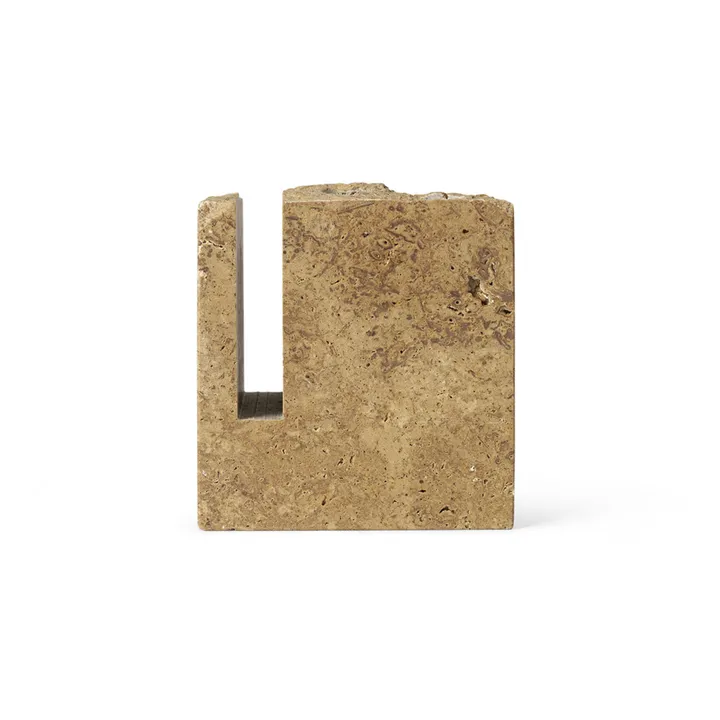 Ferm Living Porte-crayons Klint en travertin | Ocre