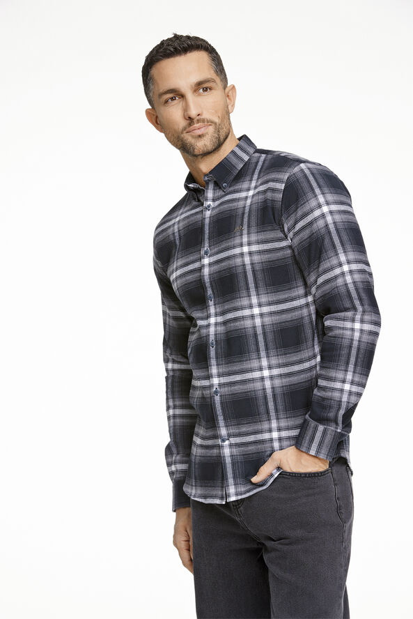 Lindbergh Brushed checked shirt L/S Black