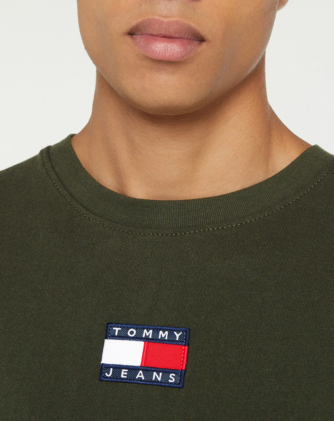 Tommy Jeans T-Shirt 100% Coton Bio Tjm Tommy Badge kaki