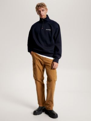 Moletom Hilfiger Monotype com zíper até o peito e modelagem Archive Fit