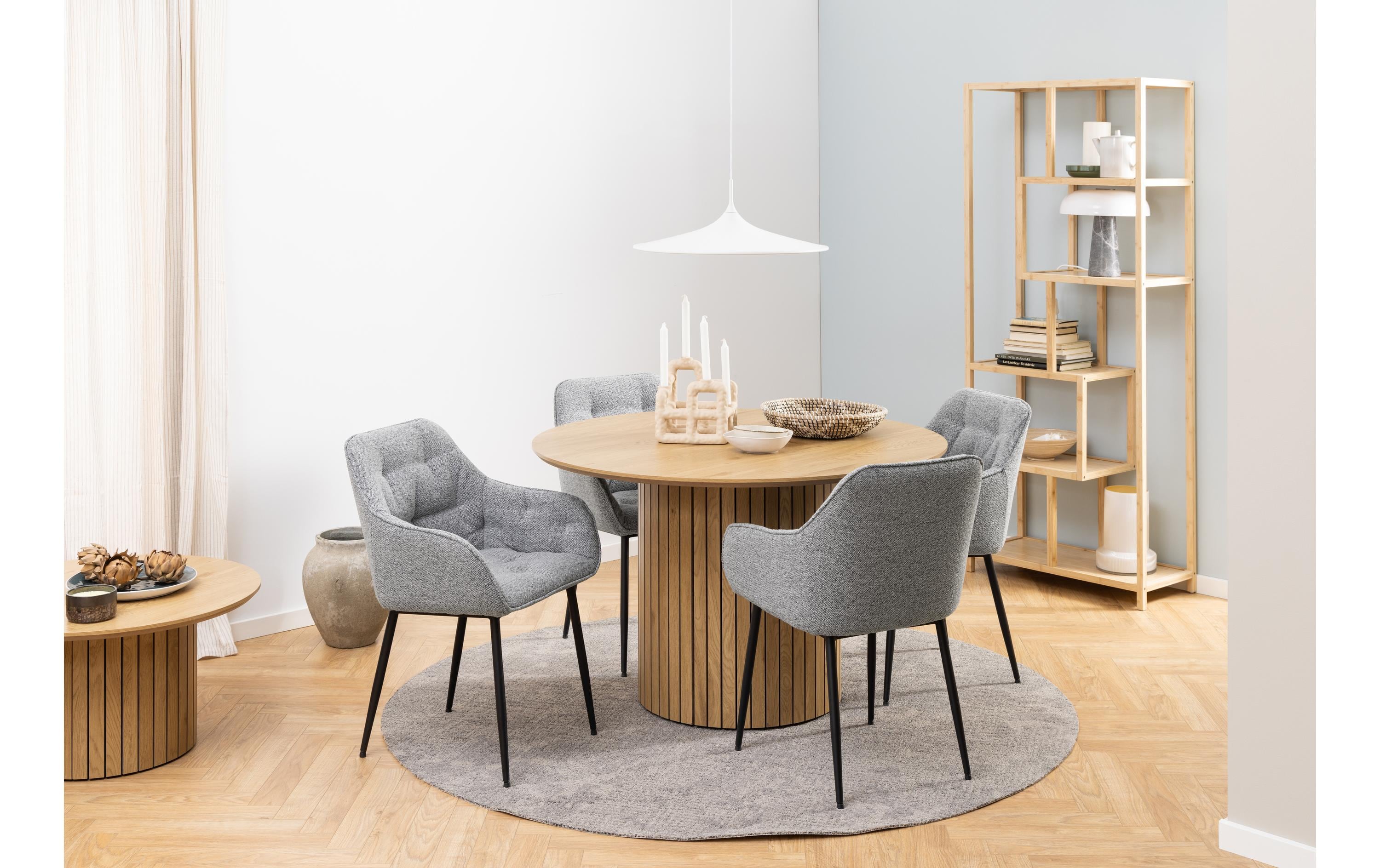 Stuhl Brooke Monza1, 2 Stück, Grau<br>Esszimmerstühle mit Armlehne