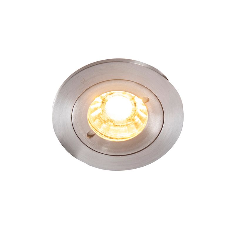 Moderne inbouwspot staal rond IP44 - Xena
