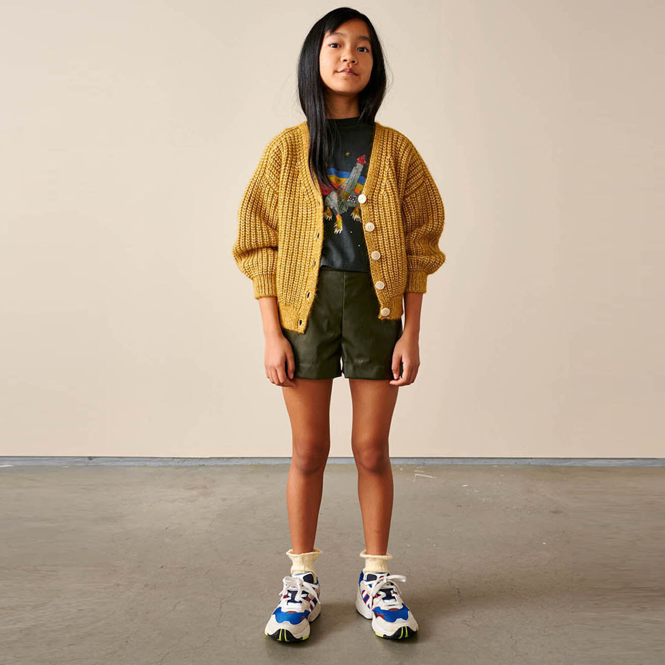 Bellerose Short Adelle en Cuir vegan vert foret