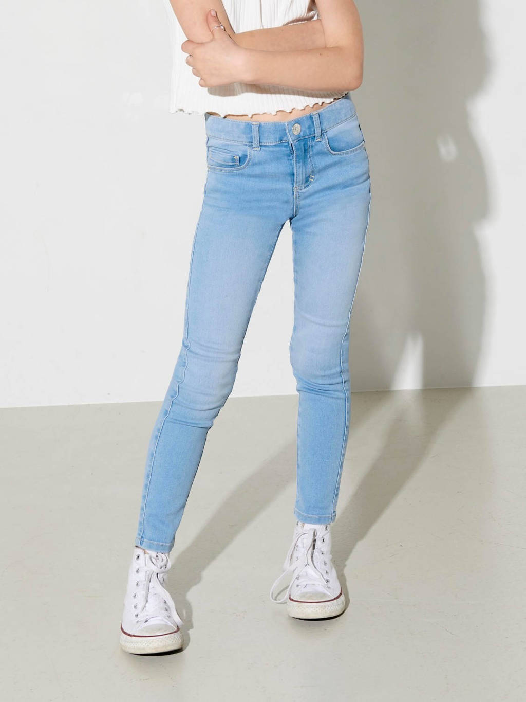 ONLY skinny jeans KONROYAL met katoen light denim
