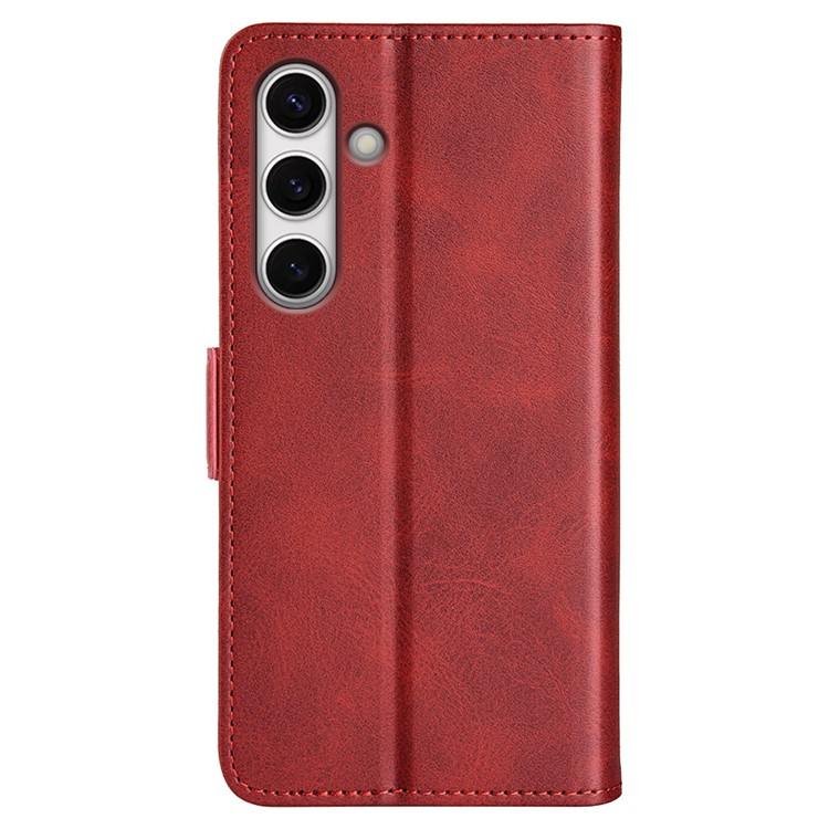 Samsung Galaxy S24 FE Vintage Leder Tasche Flip Cover Fashion Design - Rot