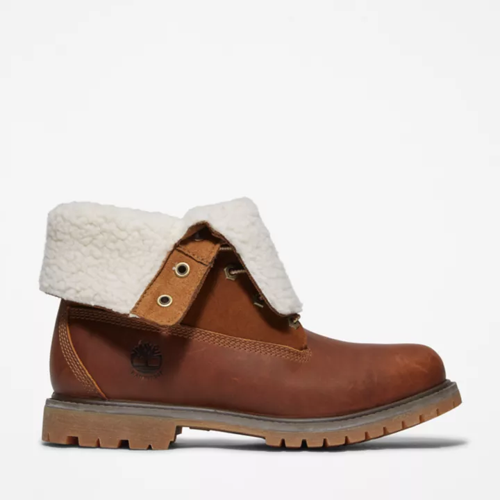 Bottine à revers Timberland Authentics imperméable pour femme en marron foncé