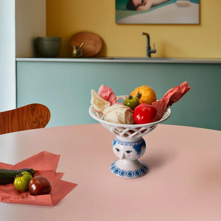 Bjørn Wiinblad - Dora Obstschale auf Fuss, Ø 25 cm, blau