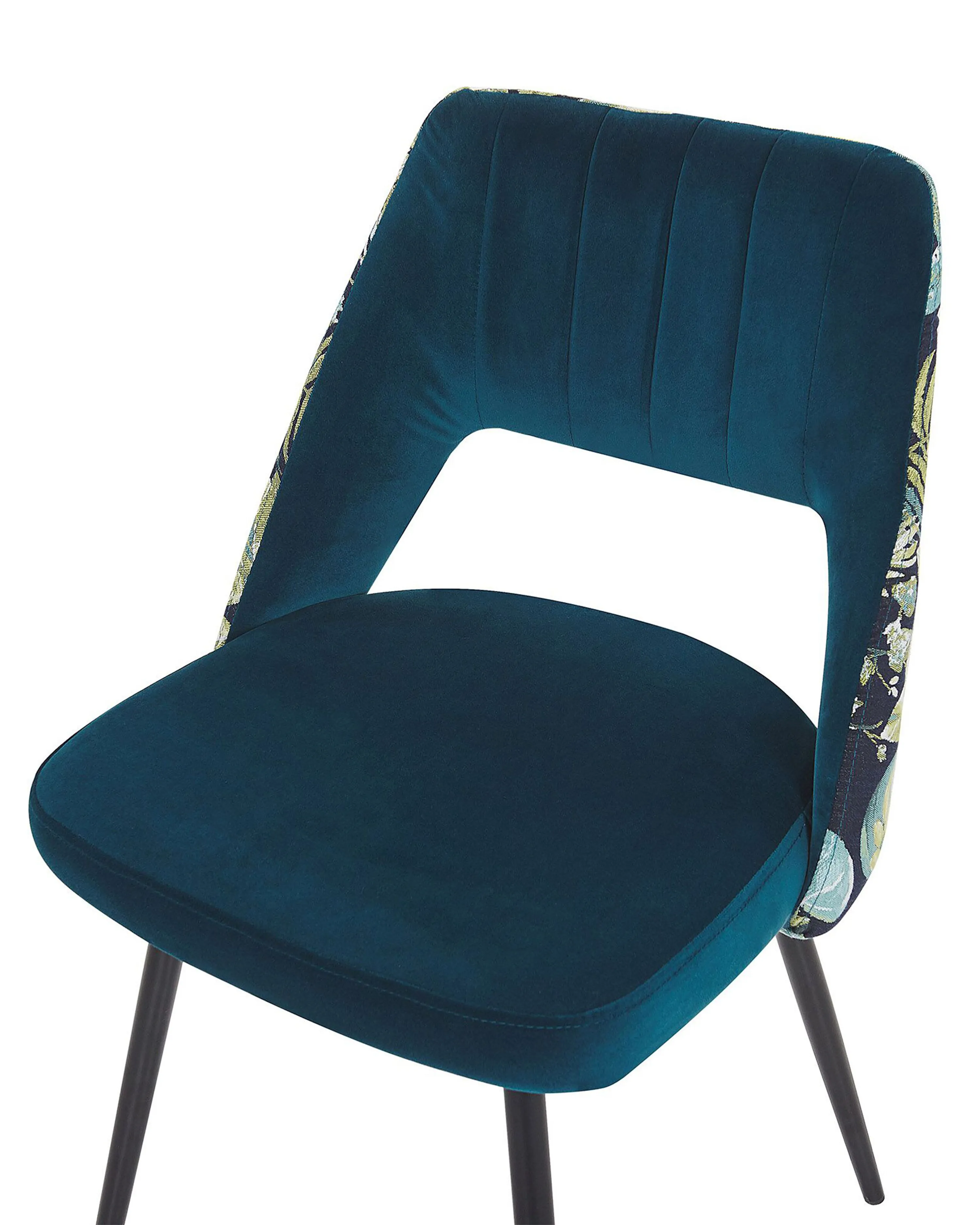Set van 2 eetkamerstoelen ANSLEY Fluweel Zeeblauw