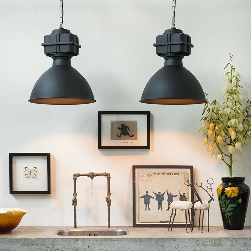 Industriële hanglamp klein mat zwart - Sicko