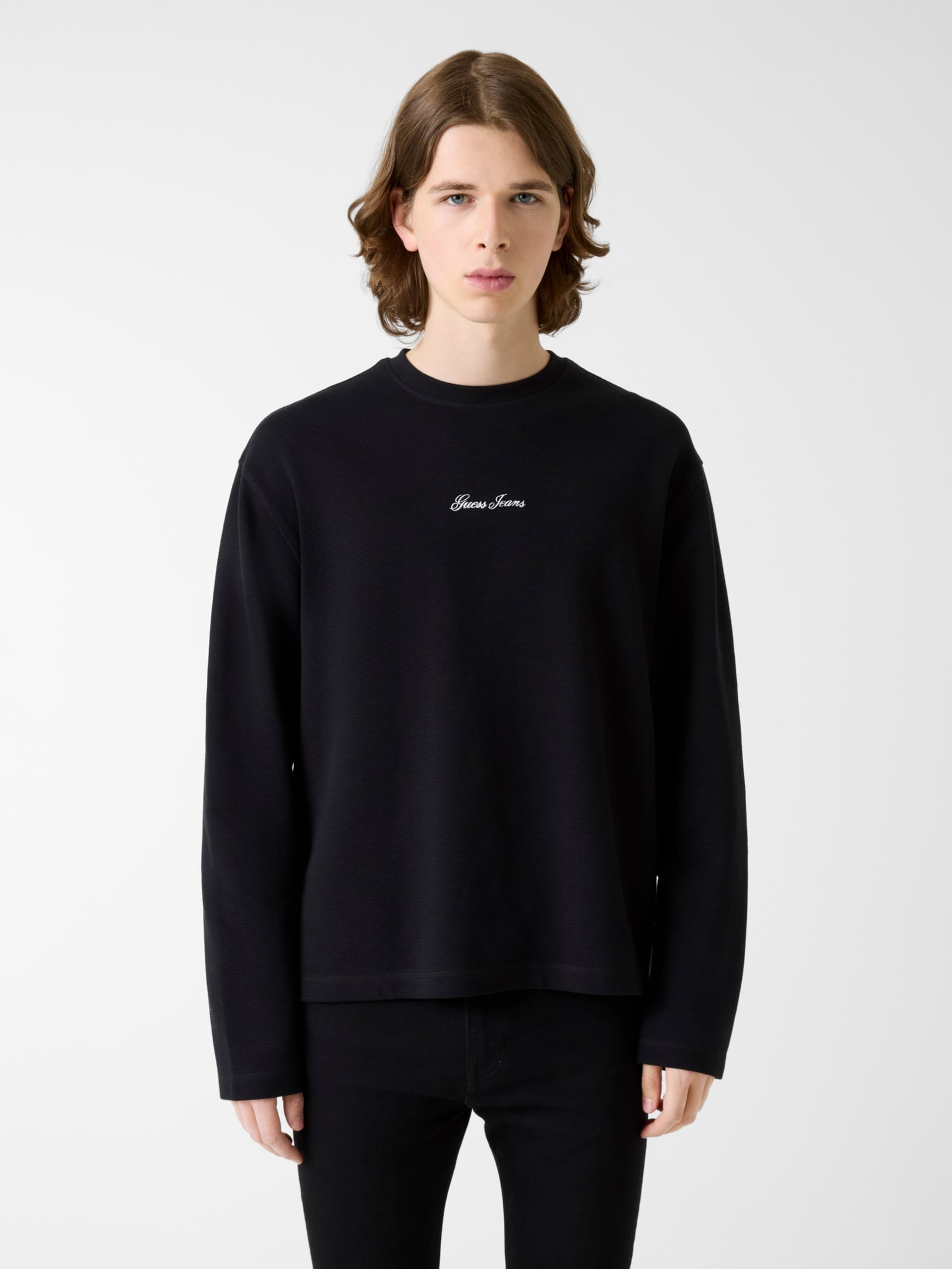 Camiseta de malha com modelagem quadrada