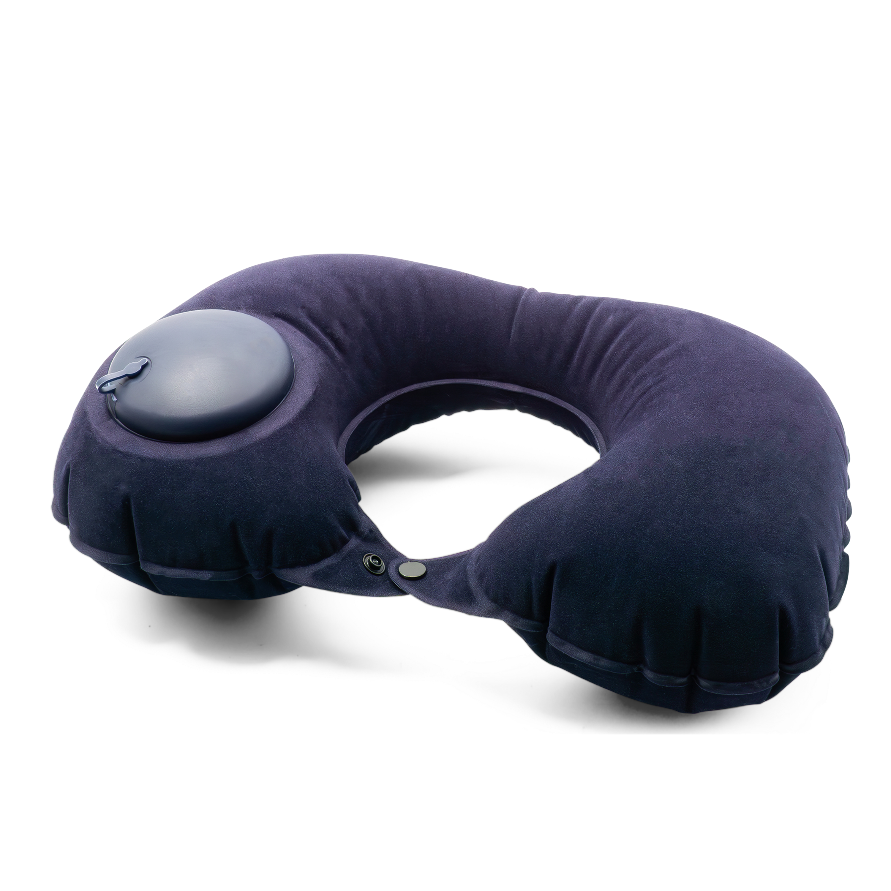 (2er Set) Aufblasbare Nackenkissen Reise Nackenhörnchen - Grau / Blau