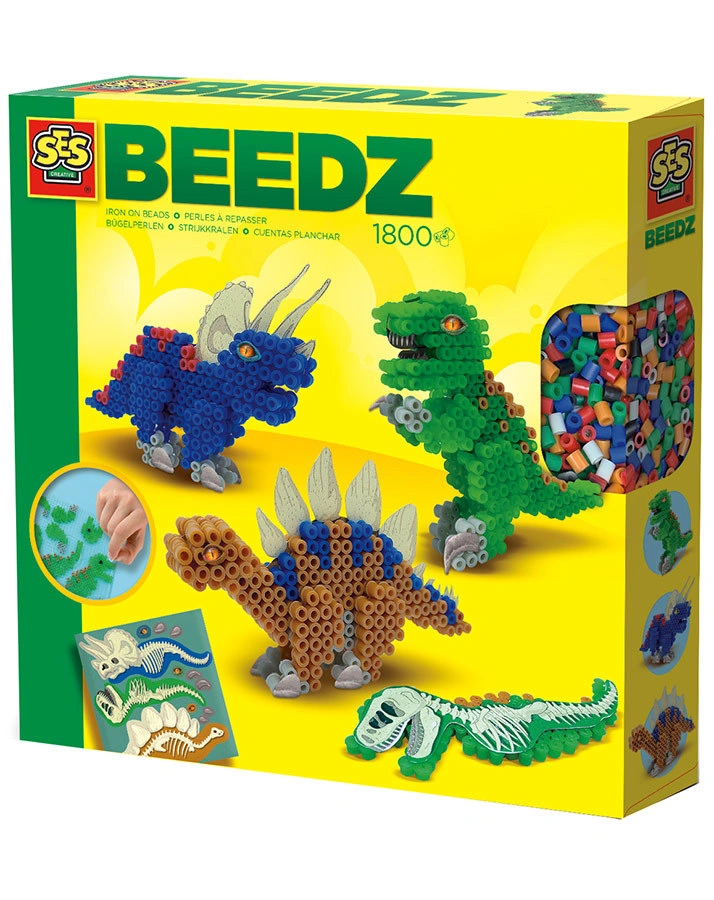 Bügelperlen-Set 3D-DINOSAURIER mit Zubehör