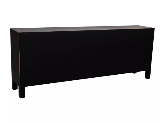 Meuble bas en bois avec 8 tiroirs et 2 portes 130x24x50